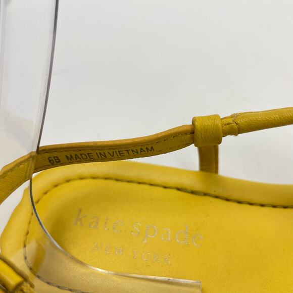 Kate Spade | Primrose Yellow Butterfly Motif Slingback T-Strap Sandals - Picture 8 of 10